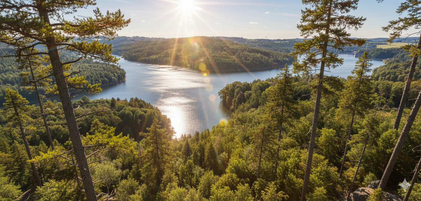 Talsperre und Wälder der Region